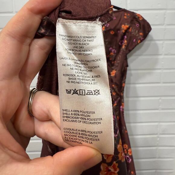 Free People Butterfly Babe Cap Sleeve Midi Dress Satin Sml Fairy Cottage Regency - Picture 11 of 15